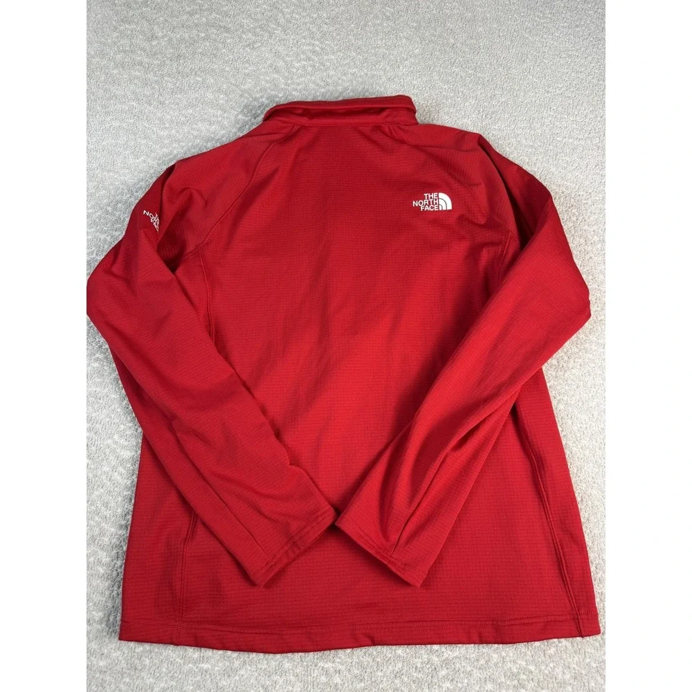 The North Face Pullover Mens‎ Large Red 1/4 Zip Mock Neck Stretch Fleece Hiking